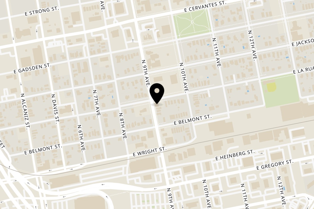 Map showing the location of Hot Spot Barbecue on 901 E La Rua St in Pensacola